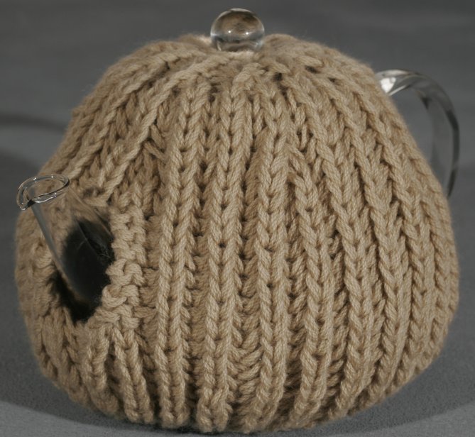 View of the Tea Cosy spout, a free knit pattern